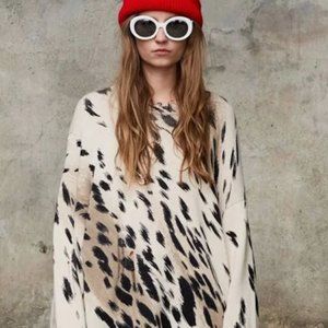 R13 Cheetah Oversized Sweater
